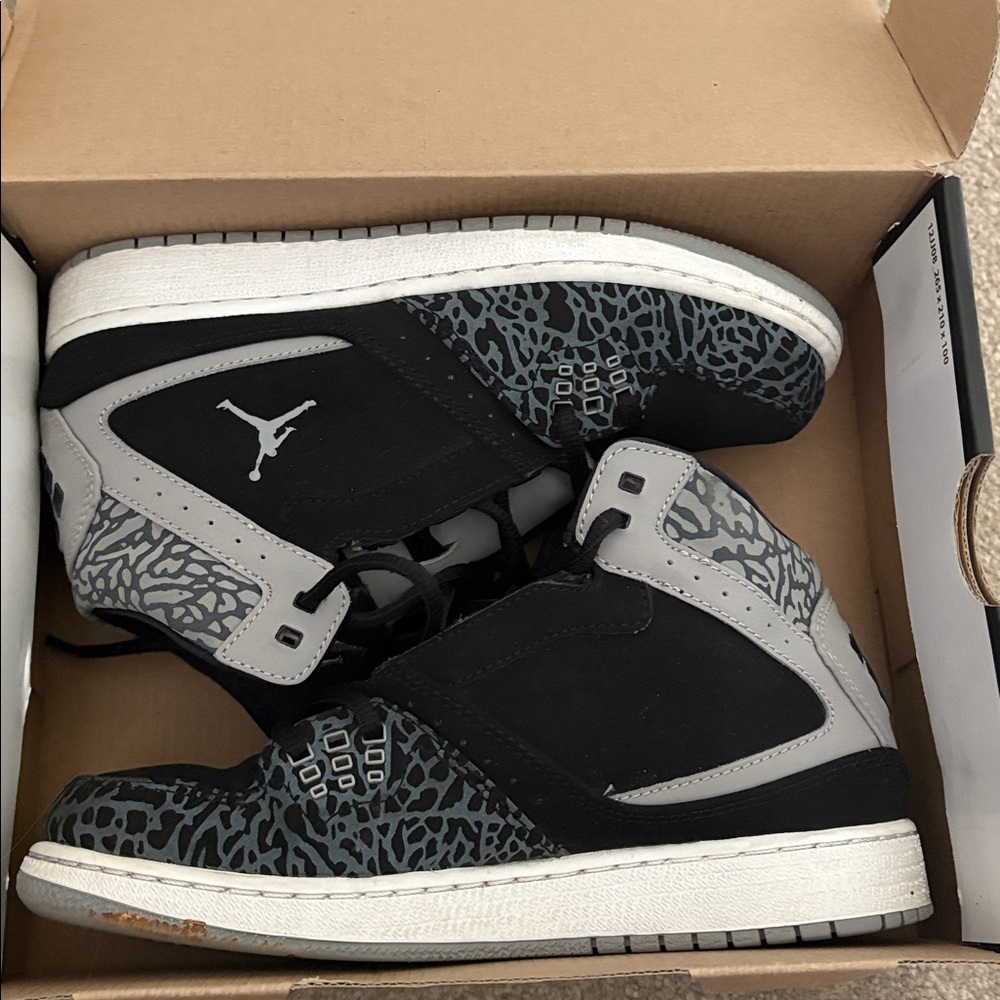 Black and Gray High-Top Sneakers